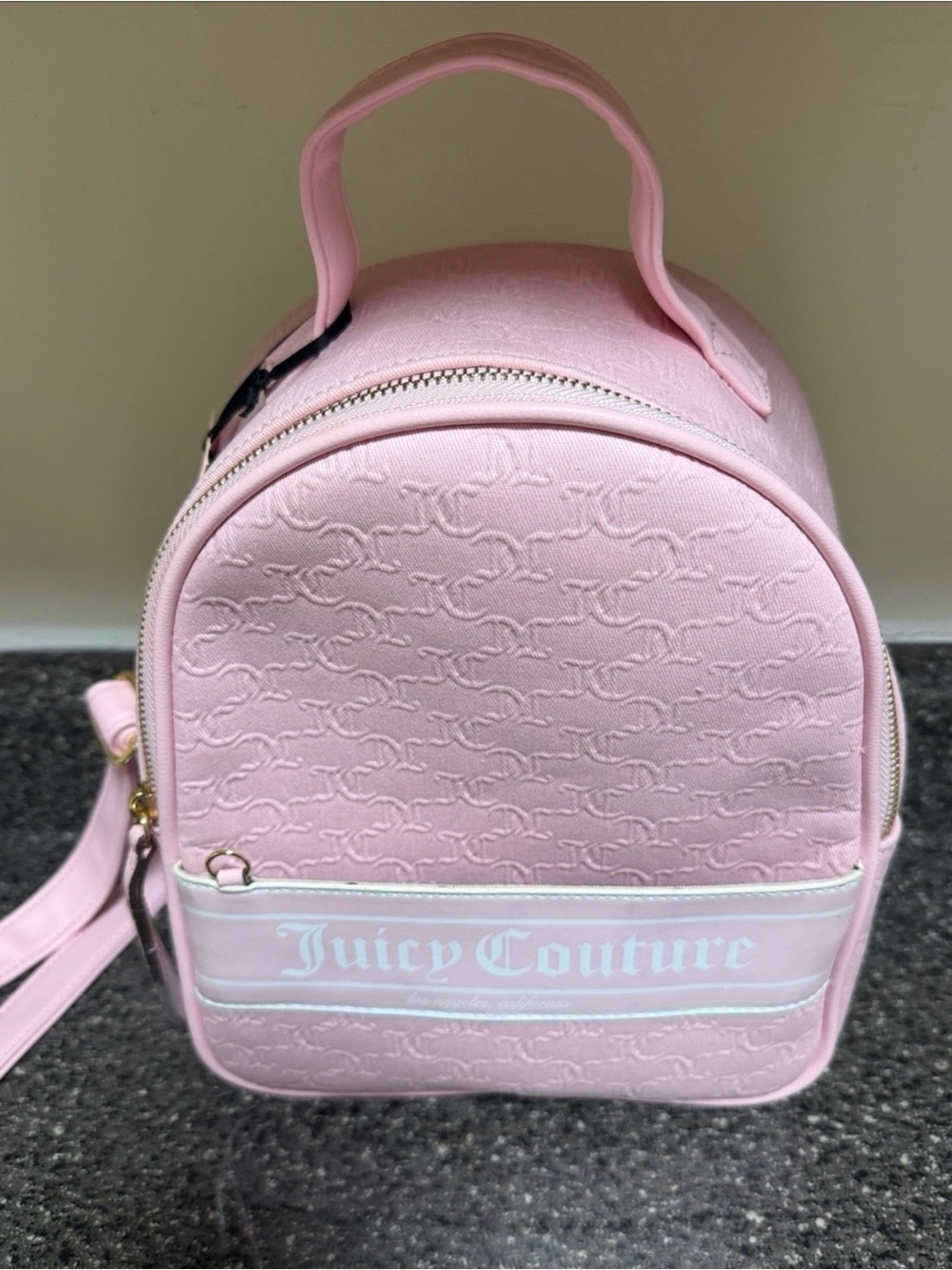 Juicy Couture Light Pink Mini Backpack with Logo Stripe NWT